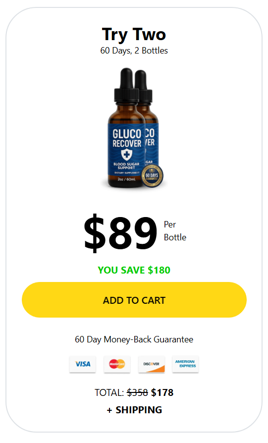 GlucoRecover 2 Bottles Pricing