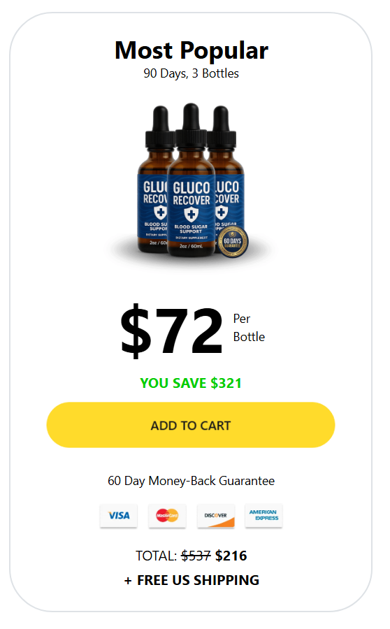 GlucoRecover 3 Bottles Pricing